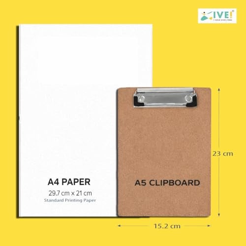 IVEI A5 Small Clip Pad Writing Boards Set of 3, Mini Memo Board, Drawing Pad & Note-Taking Board - Small MDF Notation Support Pad - Image 2