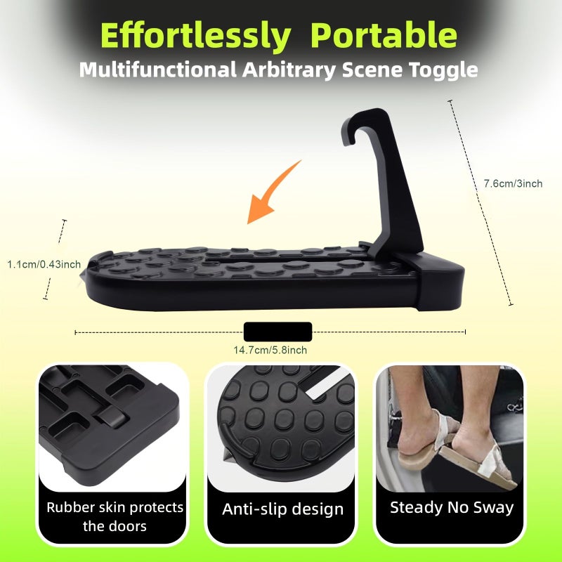 Black Car Door Pedal with Glass Breaker Safety Hammer And Roof Rack - Image 2