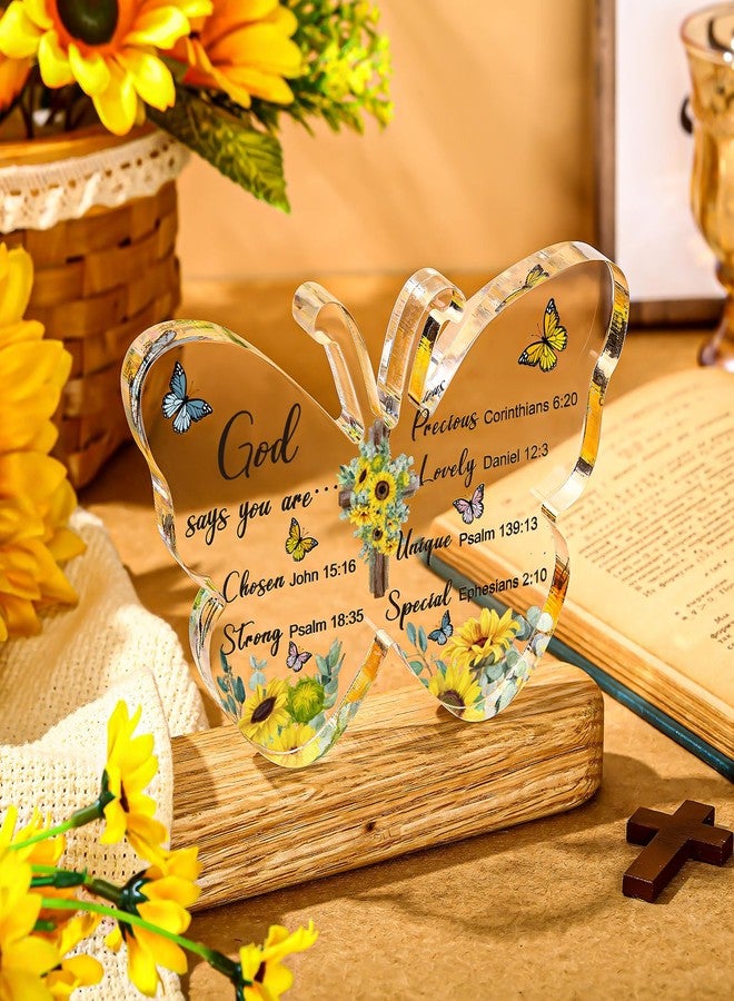 Barydat Mother Day Christian Gifts Bible Verses Mom Father Religious Gifts for Women Men Inspirational Scripture Butterfly Prayer Room Decor Faith Keepsake Paperweights for Mom Father Home - Image 2