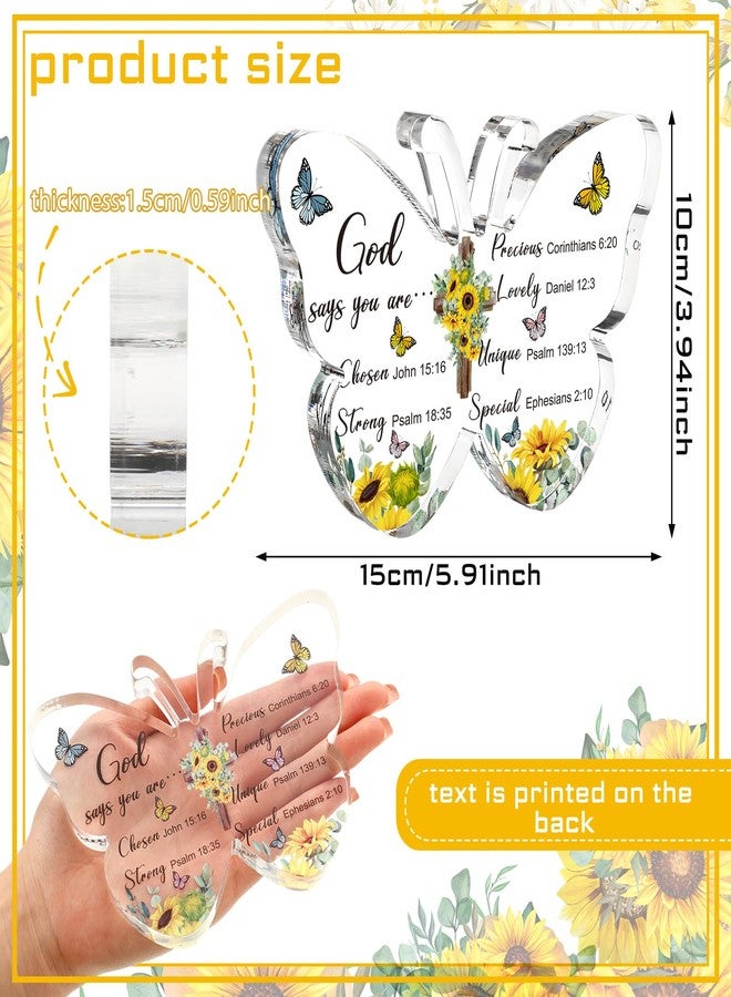 Barydat Mother Day Christian Gifts Bible Verses Mom Father Religious Gifts for Women Men Inspirational Scripture Butterfly Prayer Room Decor Faith Keepsake Paperweights for Mom Father Home - Image 3