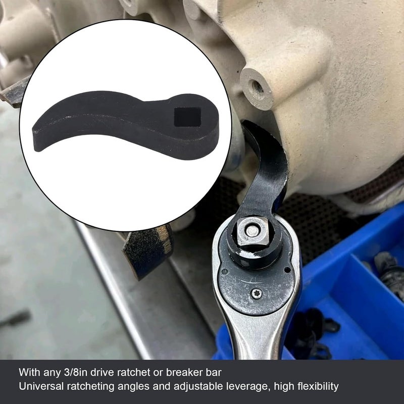 Crowbar Adapter Head Tool, 3 / 8in Pry Bar Wrench Adaptor, Alloy Steel - Heavy Duty Strength, Universal Ratcheting Angles, Ideal for Car Repair and Tight Spaces - Image 3