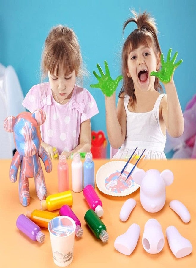 Artnery DIY Creative Painting Violent Fluid Bear Toys Doll 18 cm Figure Kit, Handmade Home Decorations Painting Craft Set - Image 4