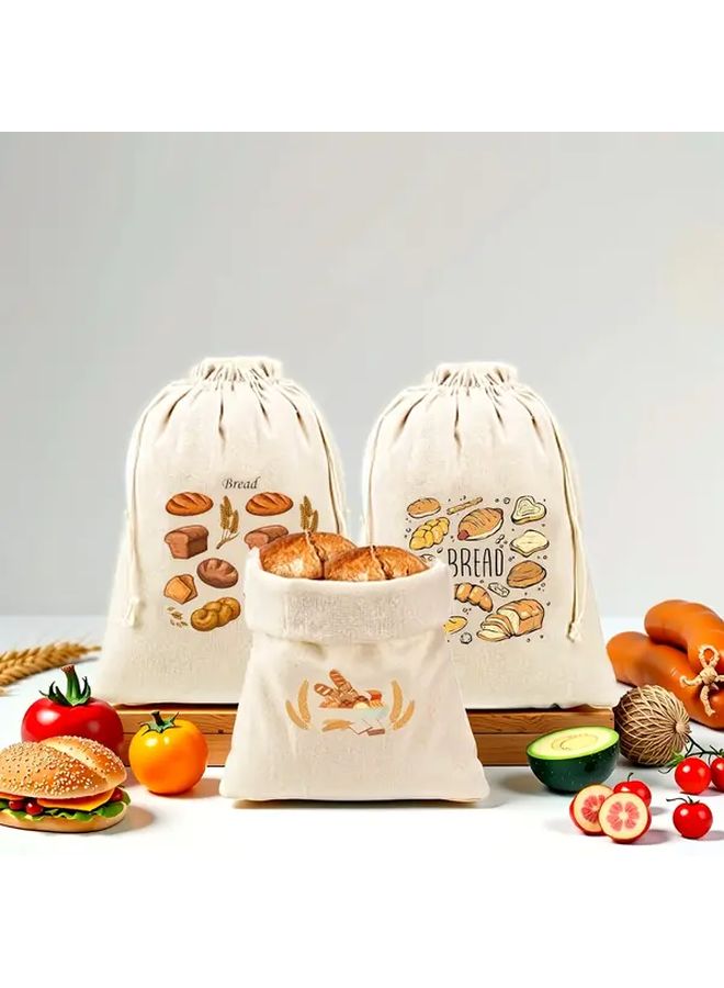أكياس خبز الكتان قابلة لإعادة الاستخدام لتخزين الخبز الحرفي المخمر الخبز الكبير 016 لون - Image 2