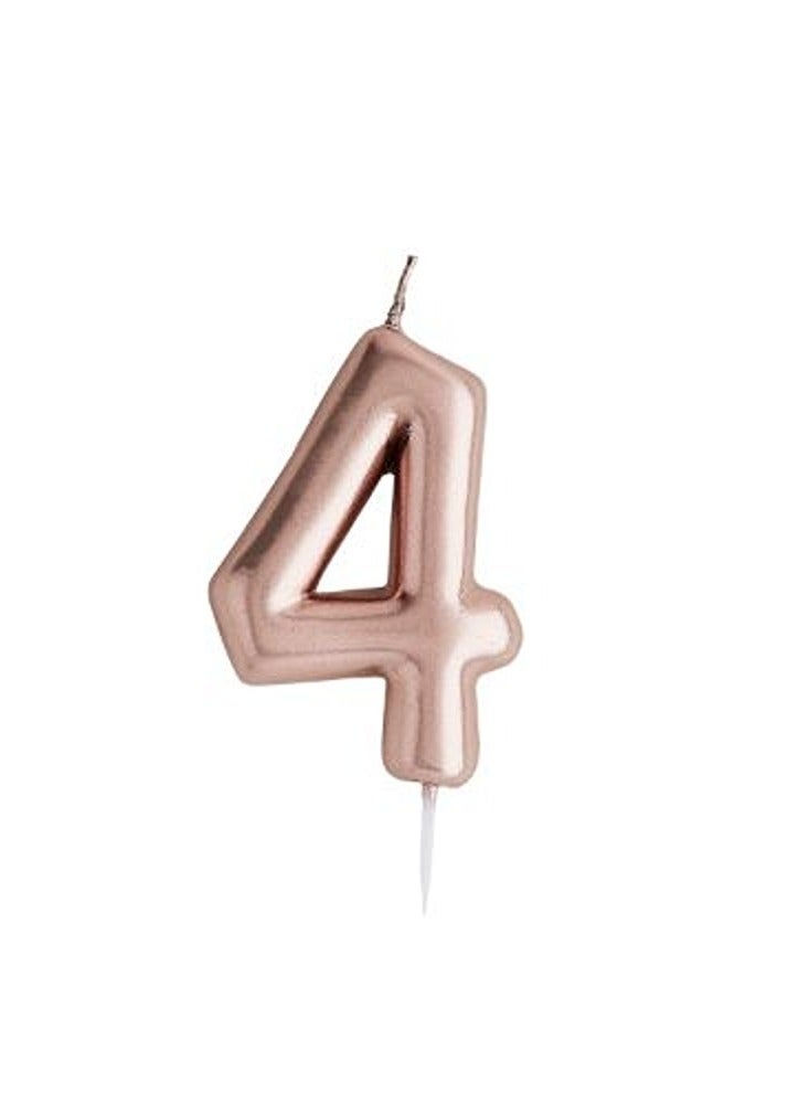 Rose Gold Number '4' Candle