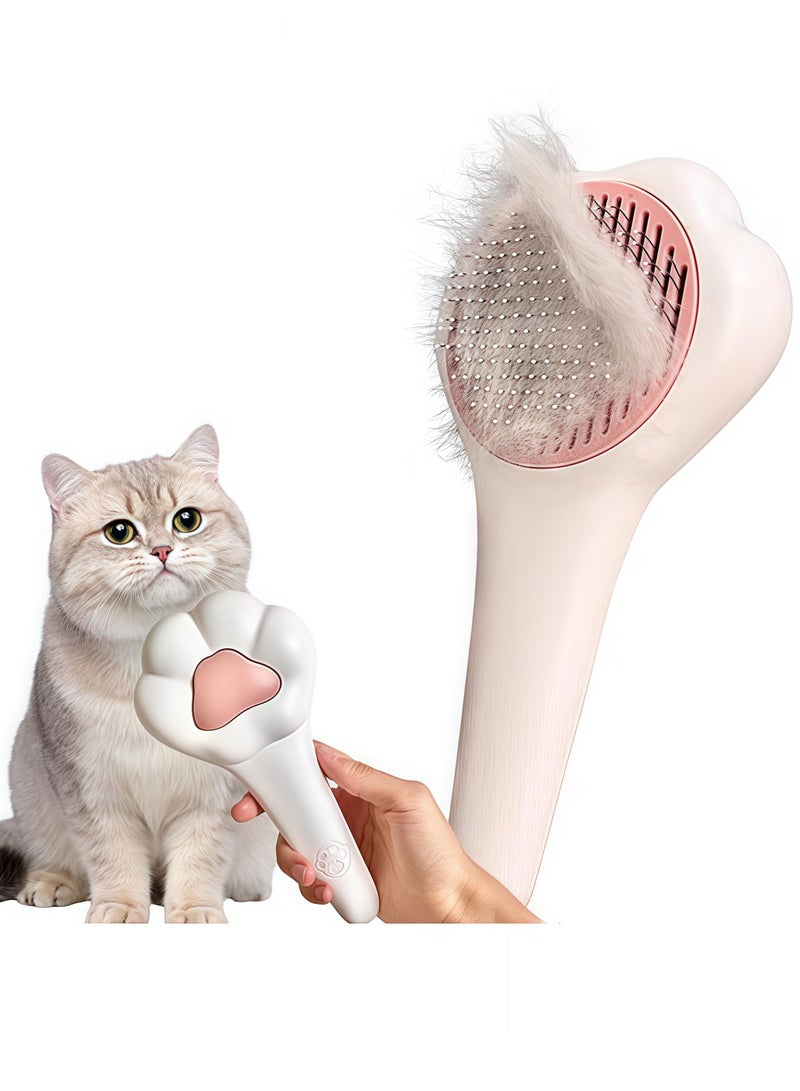 إسكدنيا مشط القطط، فرشاة القطط، فرشاة الكلاب، فرشاة العناية بالقطط للقطط قصيرة الشعر، وطويلة الشعر، والقطط الصغيرة والقطط الصغيرة، مشط تدليك ذاتي التنظيف لإزالة الطبقة السفلية السائبة، والحصير، والتشابكات و - Image 1