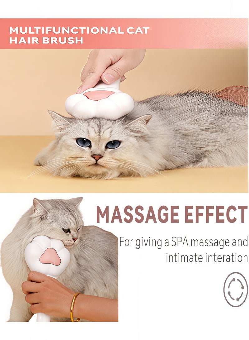 إسكدنيا مشط القطط، فرشاة القطط، فرشاة الكلاب، فرشاة العناية بالقطط للقطط قصيرة الشعر، وطويلة الشعر، والقطط الصغيرة والقطط الصغيرة، مشط تدليك ذاتي التنظيف لإزالة الطبقة السفلية السائبة، والحصير، والتشابكات و - Image 3