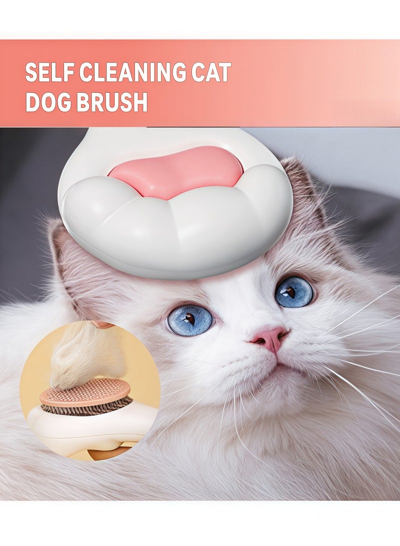 إسكدنيا مشط القطط، فرشاة القطط، فرشاة الكلاب، فرشاة العناية بالقطط للقطط قصيرة الشعر، وطويلة الشعر، والقطط الصغيرة والقطط الصغيرة، مشط تدليك ذاتي التنظيف لإزالة الطبقة السفلية السائبة، والحصير، والتشابكات و - Image 4