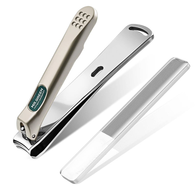 MrGreen MRGREEN Nail Clippers for Thick Nails Medical Grade Stainless Steel Professional Nail Cutter Sharp and Durable Nail Clipper Kit for Men and Women 
