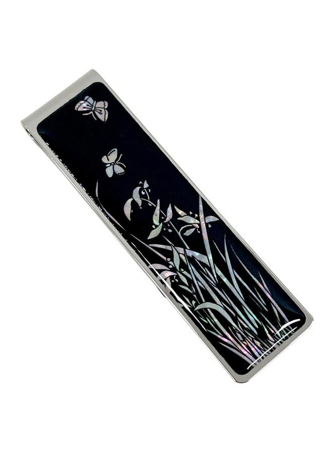 Nacreh Mother of Pearl Money Clip Wallet Credit Card Slim Bussiness Card Stainless Steel Holder Noble Gift Collection (Orchid) - Image 2