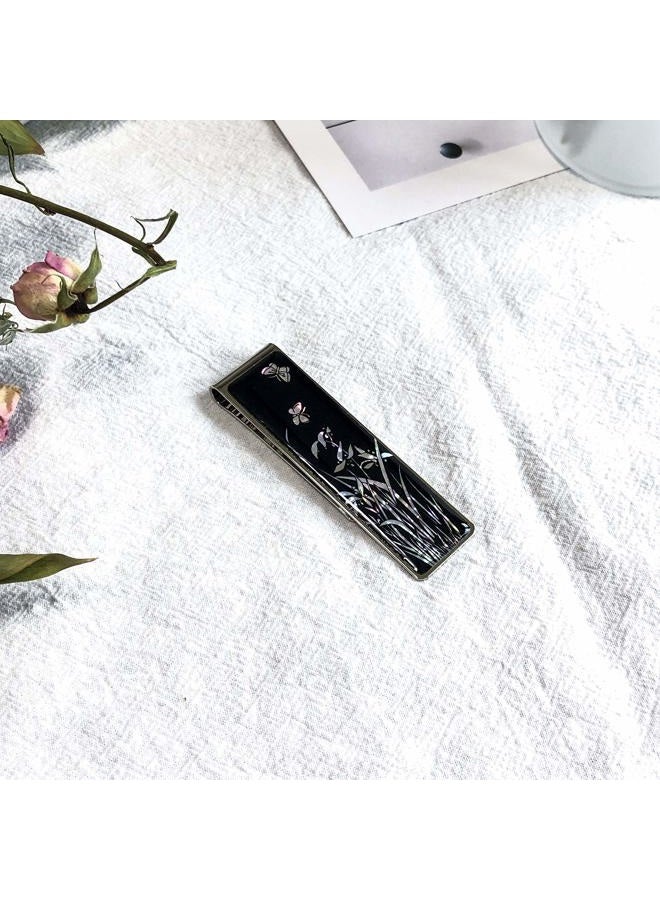 Nacreh Mother of Pearl Money Clip Wallet Credit Card Slim Bussiness Card Stainless Steel Holder Noble Gift Collection (Orchid) - Image 5