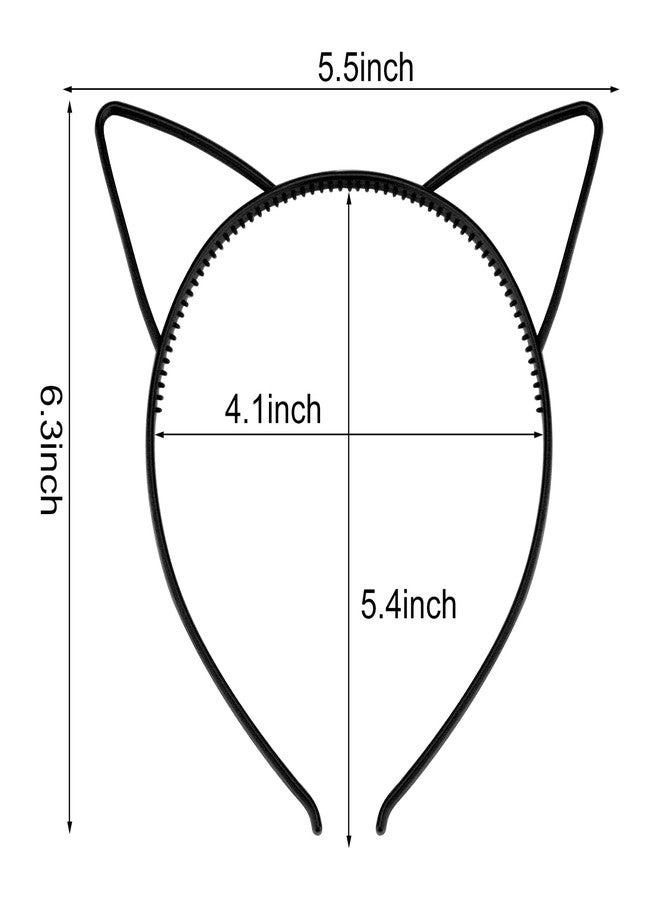 KICOSY 25Pcs Cat Ears Headbands for Women Black Plastic Kitty Hairbands Cat Ear Hair Hoops Halloween Decorations Hair Accessories for Women Favor for Party Costume Daily Wearing - Image 5