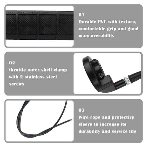 IHOTDER Throttle Cable Kit,Motorcycle Handlebar Grips with Twist Throttle & 47" Throttle Cables,Universal Bike Throttle Assembly Compatible with 7/8" 110-250cc Motorcycle Bike ATV - Image 4