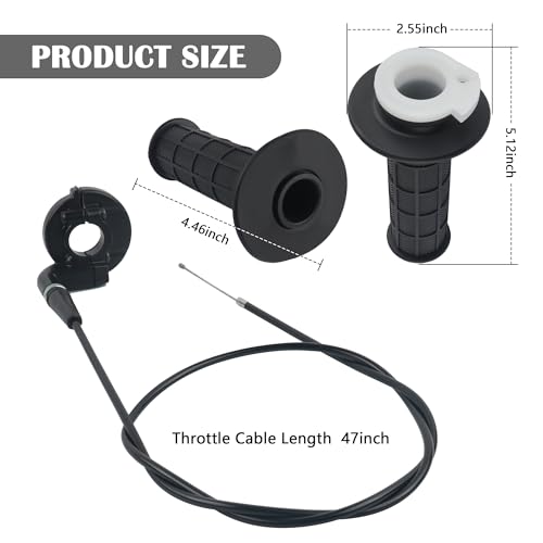 IHOTDER Throttle Cable Kit,Motorcycle Handlebar Grips with Twist Throttle & 47" Throttle Cables,Universal Bike Throttle Assembly Compatible with 7/8" 110-250cc Motorcycle Bike ATV - Image 2