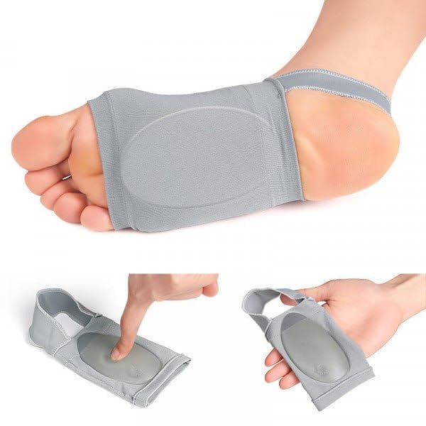 SWAMINE Flat Foot Arch Support for Men & Women | Medial Arch Support for Flat Feet Correction Sleeve with Cushion | Plantar Fasciitis Leg Foot Support Pain Relief Product | Free Size - 1 Pair - Image 1