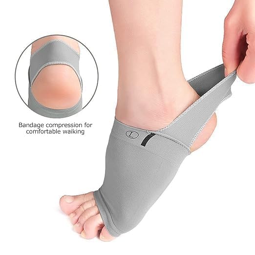 SWAMINE Flat Foot Arch Support for Men & Women | Medial Arch Support for Flat Feet Correction Sleeve with Cushion | Plantar Fasciitis Leg Foot Support Pain Relief Product | Free Size - 1 Pair - Image 3