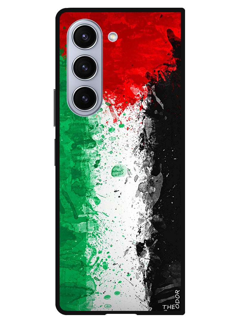 Theodor غطاء واقي مضاد للخدش ومقاوم للصدمات مع حواف لSamsung Galaxy Z Fold 6 علم فلسطين 1 - Image 1