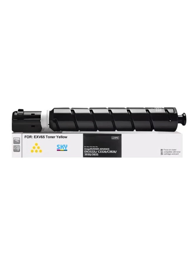 SKY Yellow CEXV 65 Toner  Compatible with Printer IR C3326i  IR C3326 Printers - Image 1