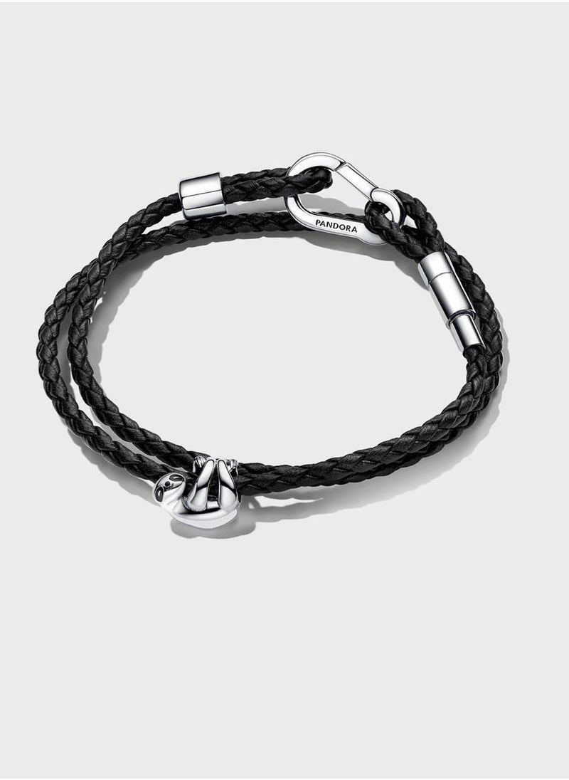 PANDORA Pandora Moments Brown Braided Double Leather Brace  - Image 3