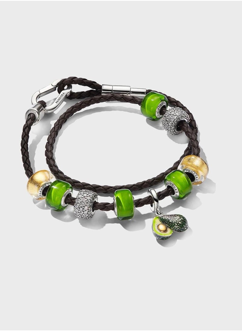 PANDORA Pandora Moments Brown Braided Double Leather Brace  - Image 4