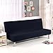 Homonic Homonic Solid Colour Armless Sofa Bed Cover Polyester Spandex Stretch Futon Slipcover Protector 3 Seater Elastic Full  - Image 2