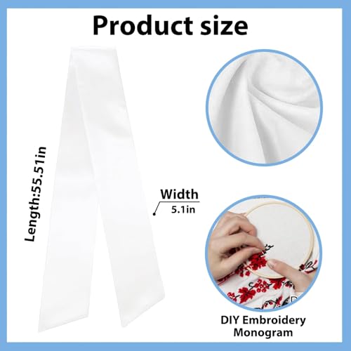 chmacura Christmas Wreath Sash for Front Door, White Burlap Sash Baby Shower Wreath Accessories for Home Birthday Thanksgiving Day Decorations - Image 2