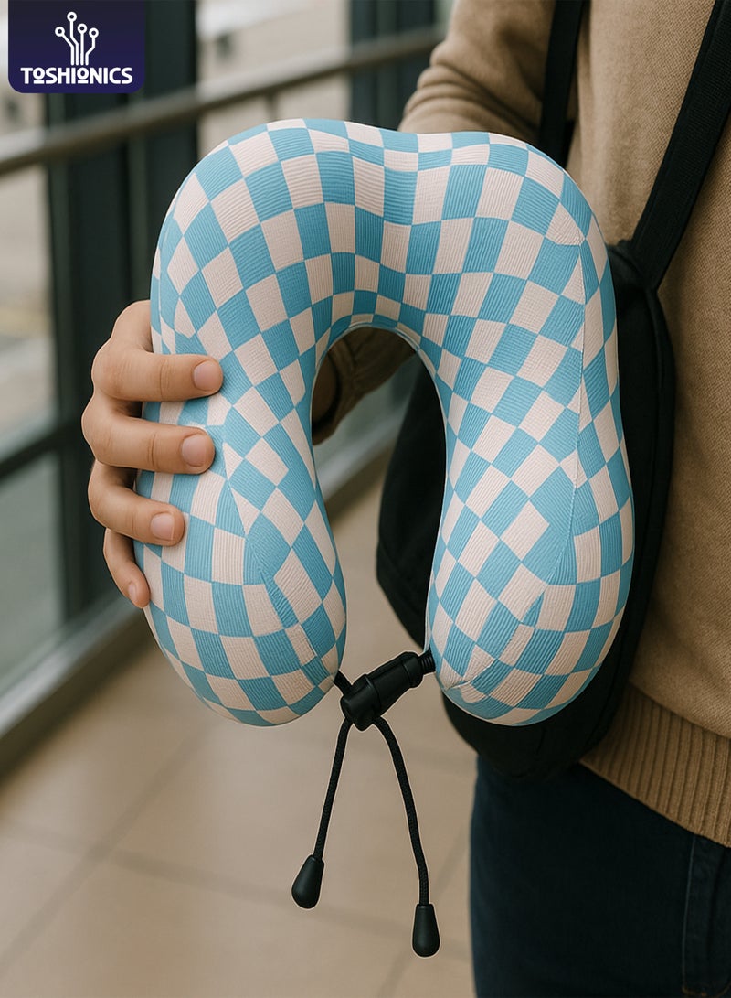 توشيونيكس وسادة ناعمة من إسفنج الذاكرة على شكل حرف U للأطفال والكبار - مثالية للاستخدام في الطائرة والسيارة والمكتب والمنزل - Image 1