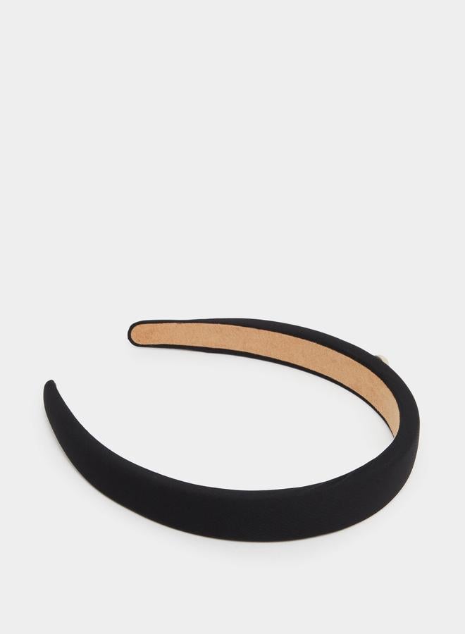 Styli Black Headband with Flower Detail - Image 2