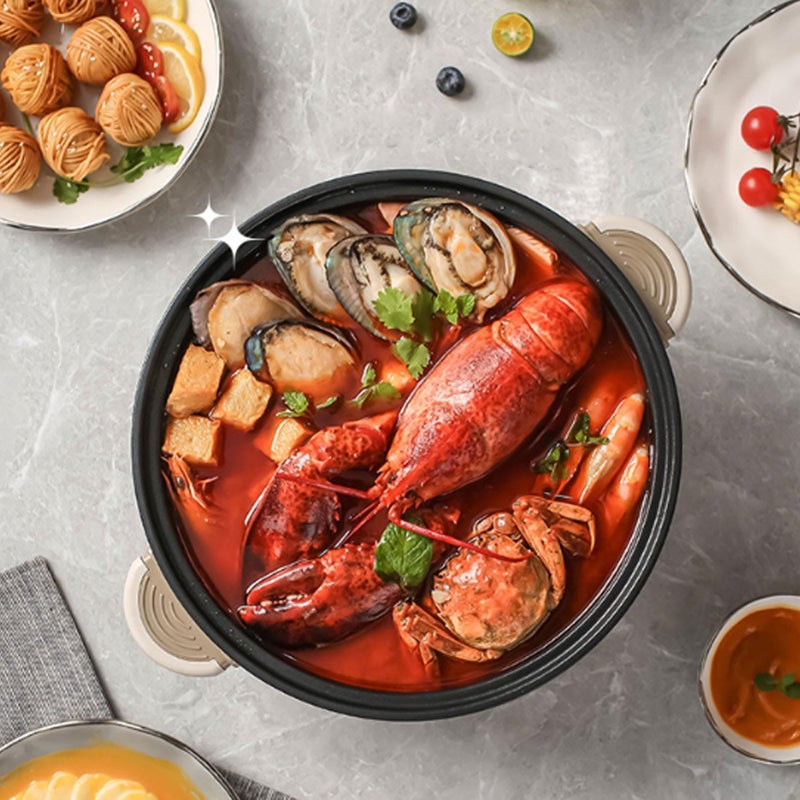 Multifunctional 3L Electric Hot Pot with Steamer Basket Non Stick Coating 110V US Plug - Image 3