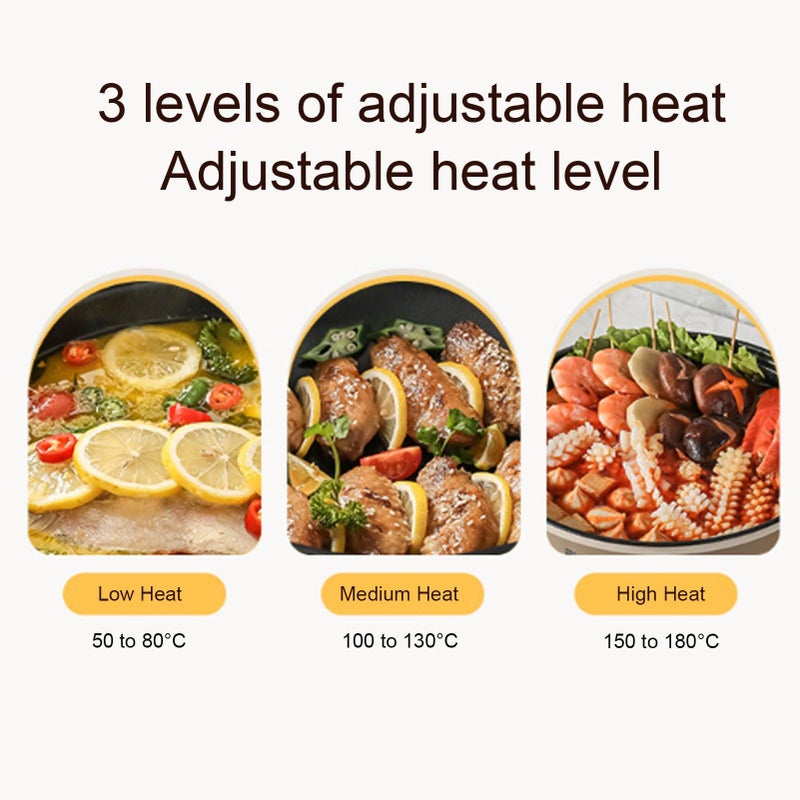 Multifunctional 3L Electric Hot Pot with Steamer Basket Non Stick Coating 110V US Plug - Image 5