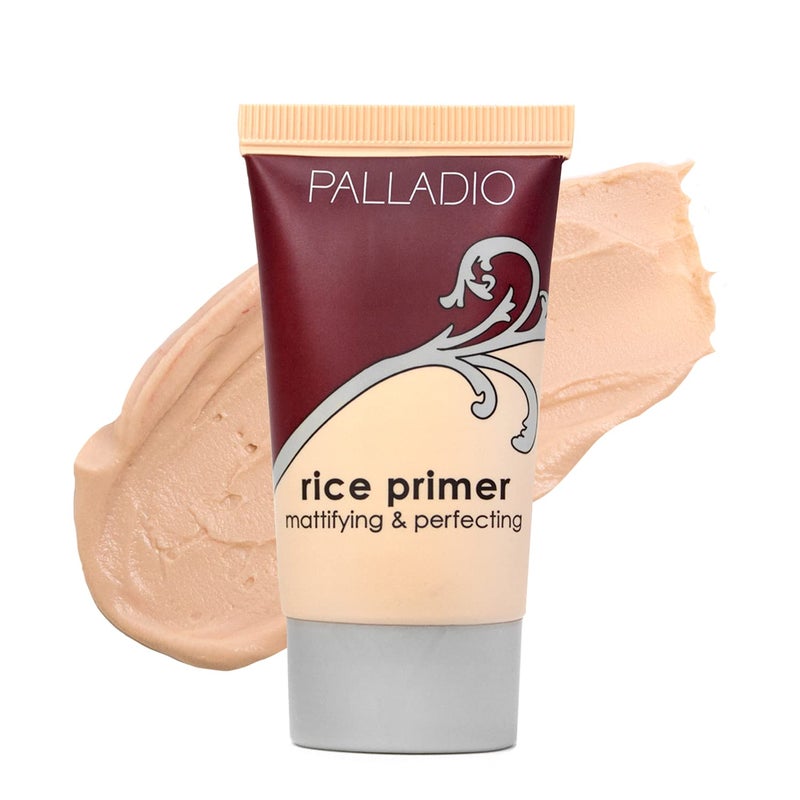 Palladio Rice Primer, Formulated with Natural Rice, Controls Oil on Your Skin and Locks in Makeup, Lightweight with a Smooth Matte Finish, Reduces Facial Shine, for All Skin Types, Beige, 0.71 Fl Oz - Image 1