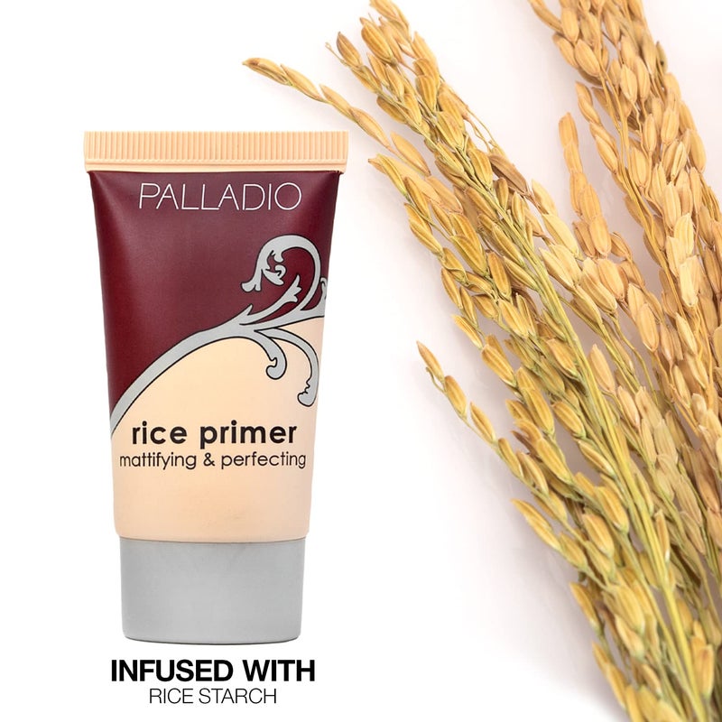 Palladio Rice Primer, Formulated with Natural Rice, Controls Oil on Your Skin and Locks in Makeup, Lightweight with a Smooth Matte Finish, Reduces Facial Shine, for All Skin Types, Beige, 0.71 Fl Oz - Image 5