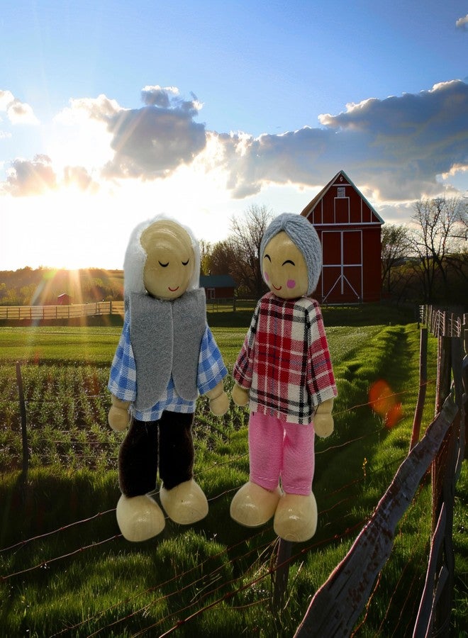 HYSTYLE 7 Pack Wooden Dollhouse Family Dolls Pretend Play Figures, Family Role Play Pretend Play People Figures - Image 4