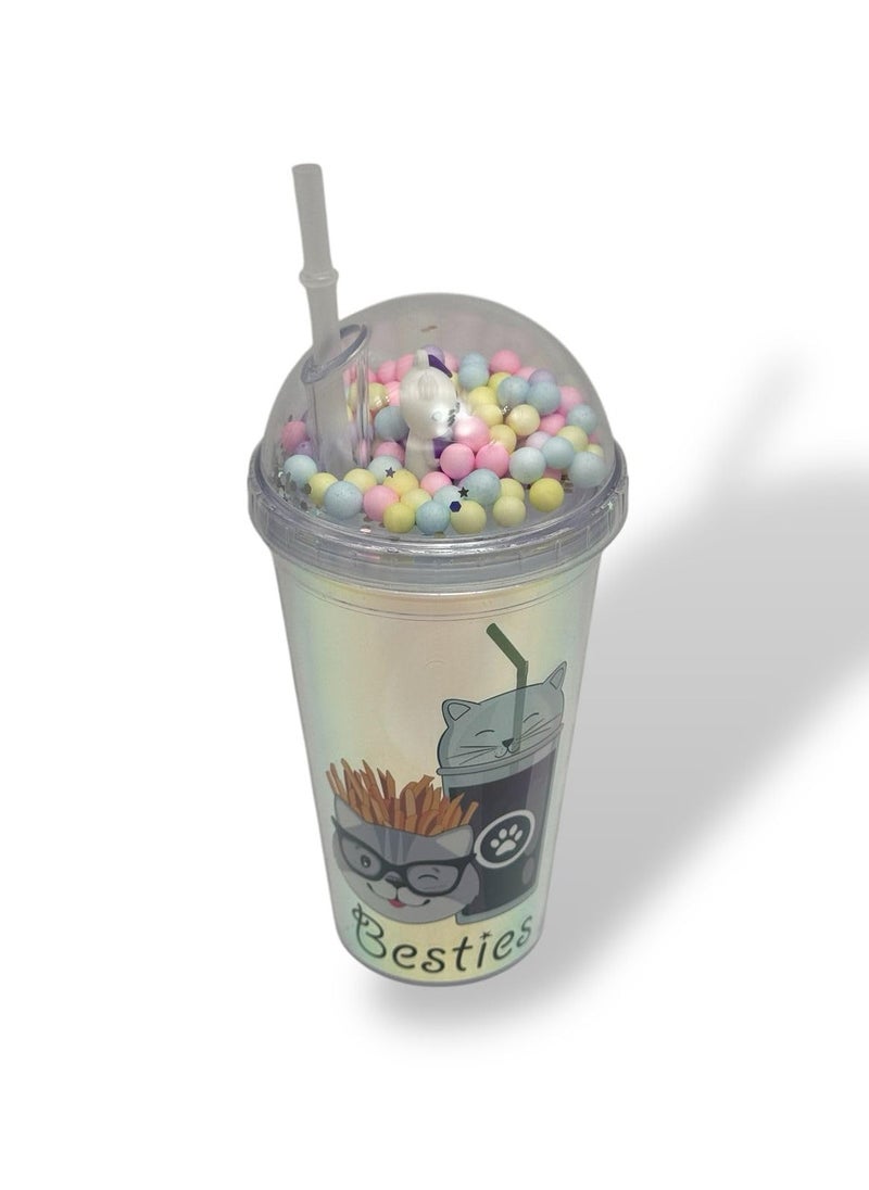 QSHOP - 450ml Cold Drink Tumbler with Airtight Lid - Stylish Design and Vibrant Colors from Qshop - Ideal for Ice Coffee, Smoothies, and Iced Tea - Lightweight and Easy to Carry for Everyday Use - Image 1