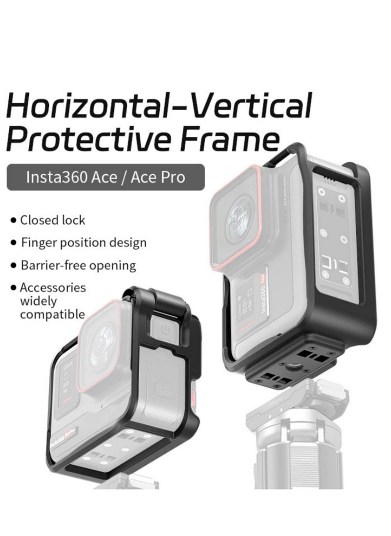 Generic - Horizontal Vertical Protective Frame ABS Plastic Sports Camera Accessory for Insta360 Ace Ace Pro Easy Horizontal Vertical Shooting Screen Friendly Design Precise Openings No Block Buttons Ports - Image 1