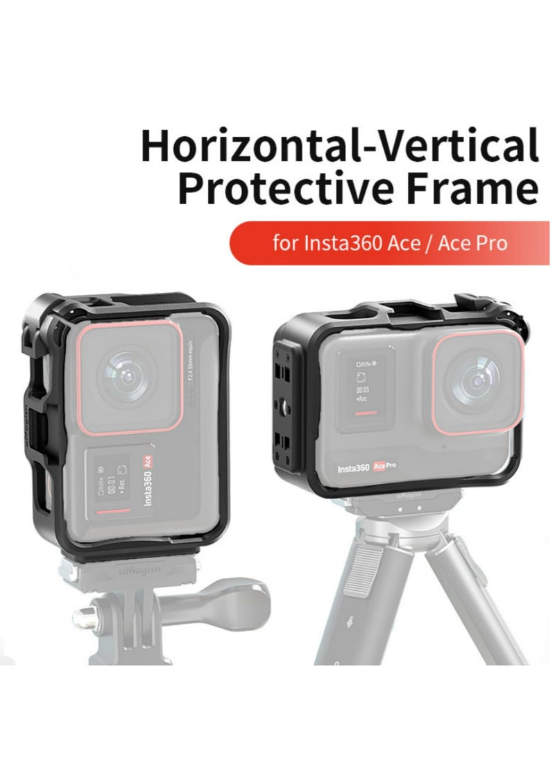 Generic - Horizontal Vertical Protective Frame ABS Plastic Sports Camera Accessory for Insta360 Ace Ace Pro Easy Horizontal Vertical Shooting Screen Friendly Design Precise Openings No Block Buttons Ports - Image 1