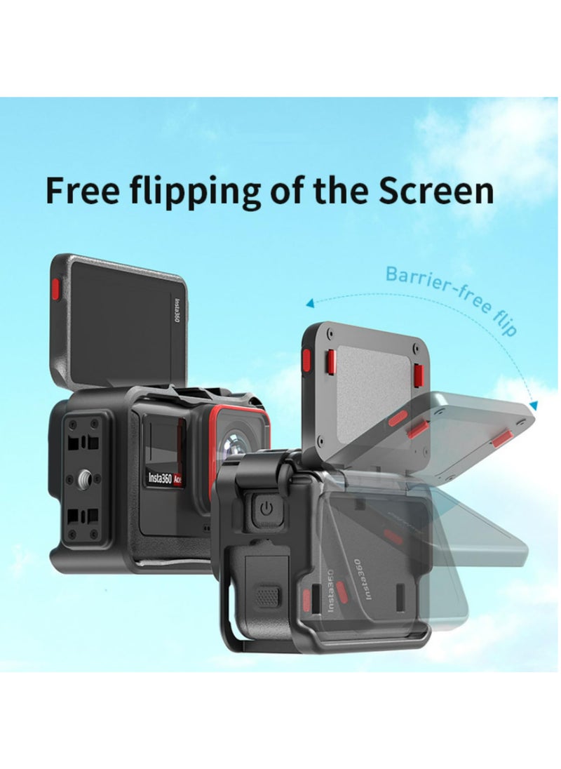 Generic - Horizontal Vertical Protective Frame ABS Plastic Sports Camera Accessory for Insta360 Ace Ace Pro Easy Horizontal Vertical Shooting Screen Friendly Design Precise Openings No Block Buttons Ports - Image 1