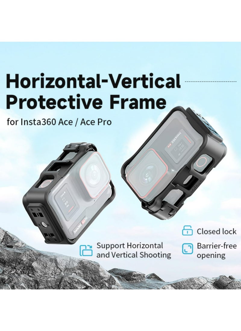 Generic - Horizontal Vertical Protective Frame ABS Plastic Sports Camera Accessory for Insta360 Ace Ace Pro Easy Horizontal Vertical Shooting Screen Friendly Design Precise Openings No Block Buttons Ports - Image 1