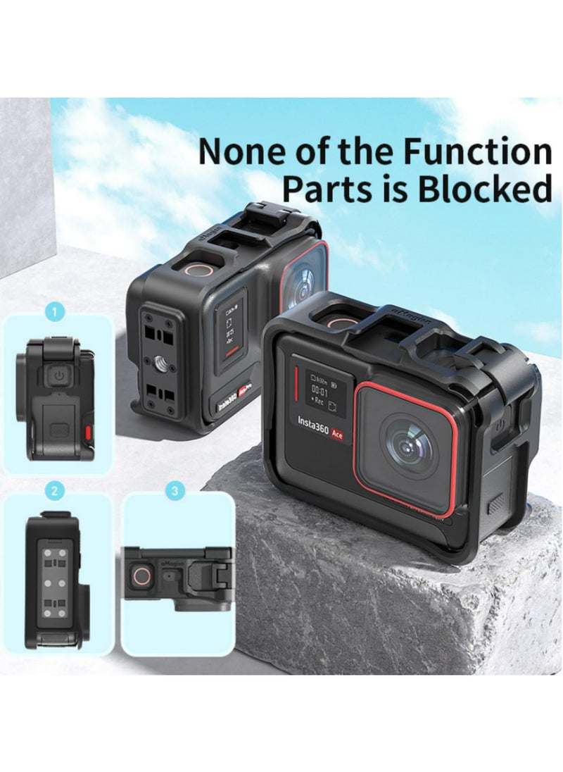 Generic - Horizontal Vertical Protective Frame ABS Plastic Sports Camera Accessory for Insta360 Ace Ace Pro Easy Horizontal Vertical Shooting Screen Friendly Design Precise Openings No Block Buttons Ports - Image 1