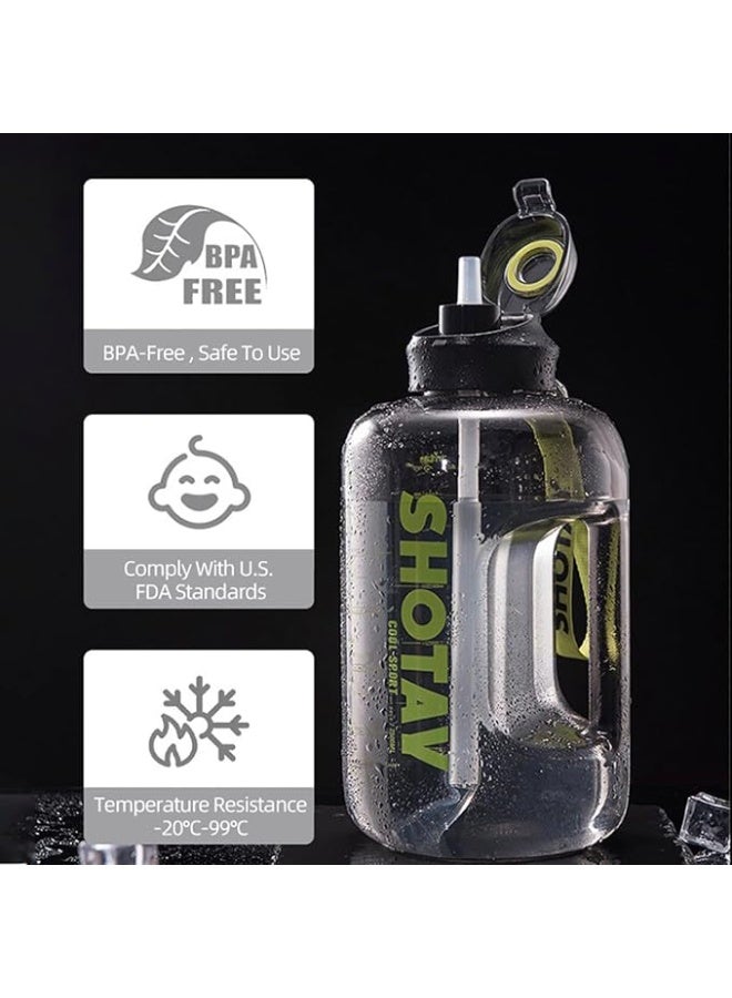 SHOTAY Y Sports Water Bottles 1L/1.5L/2L With USA Tritan Material 100% BPA Free And Leakproof, Half Gallon One Click Open Water Jug for School, Fitness And Outdoor Sports. - Image 3