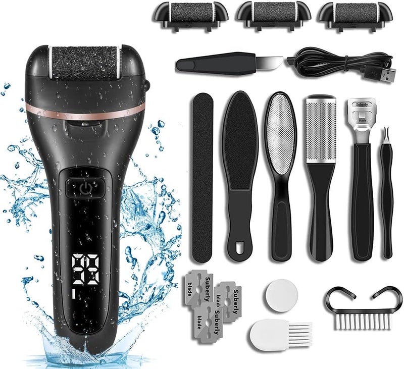 Electric Callus Remover and Foot polisher-Rechargeable-waterproof- Pedicure Set. (Black), 20 Count (Pack of 10)