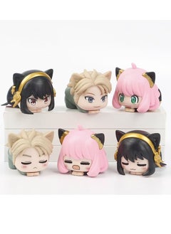 General 6 spy playhouse cat ear lying Fujie, Ania, Joel sleeping position ornament twisted egg figure model（4cm）  - Image 1