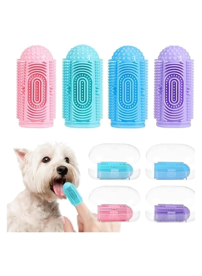 CMGTYYD Dog Tooth Brushing Kit, 4 Pack Dog Toothbrush, Dog Finger Toothbrush for Easy Teeth Cleaning, Toothbrush Dental Care for Puppies, Cats and Small Pets - Image 1