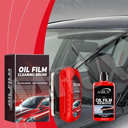 AARUX Automotive Oil Film Cleaning Brush, Glass Cleaning Board, Car Glass Oil Film Removal Cleaner, Powerful Windshield Cleaner & Remover Enhance Visual Effect of Windshield with 250ml Cleaning Liquid - Image 2