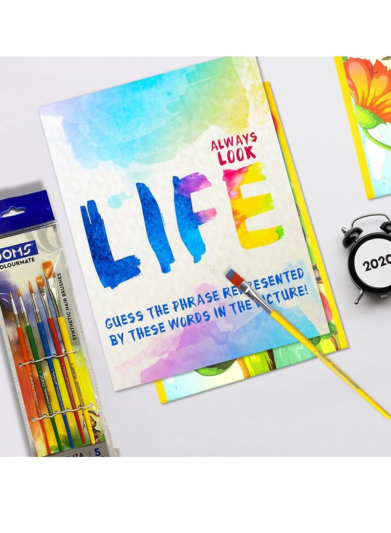 DOMS مجموعة فرش طلاء صناعية مستديرة ومسطحة من Colormate مكونة من 5 قطع - Image 5