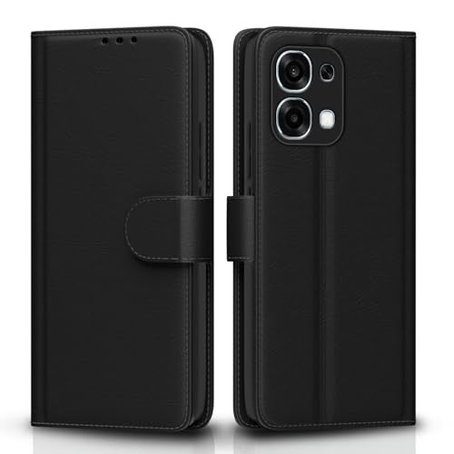 Pikkme Flip Cover for Oppo F31 5G / Oppo F33 5G Leather Finish | Inside TPU with Card Pockets | Wallet Stand and Shock Proof | Complete Protection Flip Case(Black) - Image 1