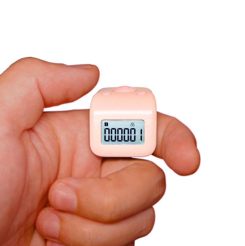 Arvakr Rechargeable Silent Finger Counter 6 Channels Digital Tasbih Tally Clicker with LED for Prayer Knitting Sports Gift Pink - Image 1