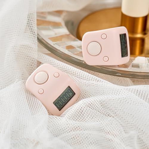 Arvakr Rechargeable Silent Finger Counter 6 Channels Digital Tasbih Tally Clicker with LED for Prayer Knitting Sports Gift Pink - Image 2