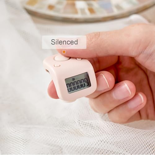 Arvakr Rechargeable Silent Finger Counter 6 Channels Digital Tasbih Tally Clicker with LED for Prayer Knitting Sports Gift Pink - Image 3