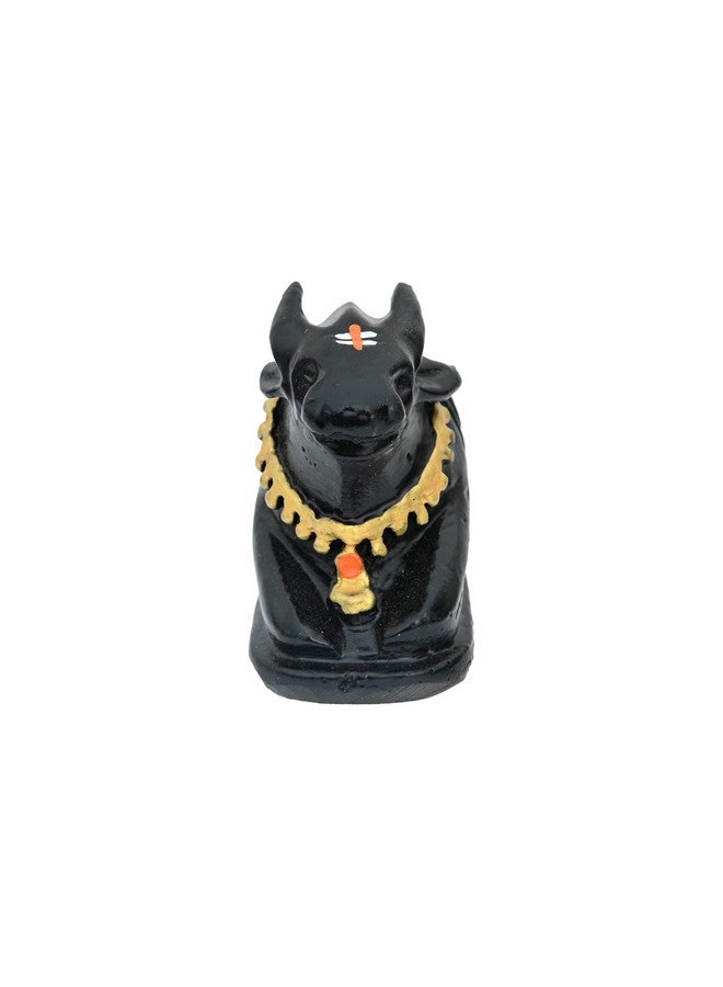 TEJ GIFTS Nandi Idol, Handcrafted Matt Finish Shiva's Cow Statue for Temple Puja & Home, Nandi Pindi Showpiece, Ideal Gift Item for Housewarming Black (Small) - Image 3