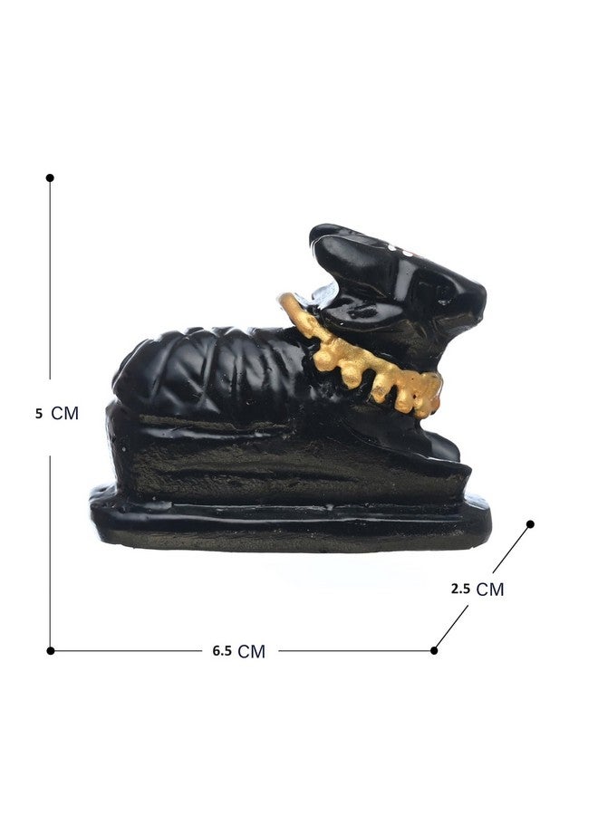 TEJ GIFTS Nandi Idol, Handcrafted Matt Finish Shiva's Cow Statue for Temple Puja & Home, Nandi Pindi Showpiece, Ideal Gift Item for Housewarming Black (Small) - Image 5